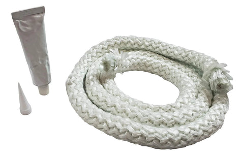 Door gasket seal kit, 3 pcs: 3/4 in x 7 ft braided white rope with adhesive tube and nozzle