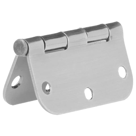 Interior Door Hinge Rounded 3.5 Inch By 3.5 Inch Satin Nickel shown on white background