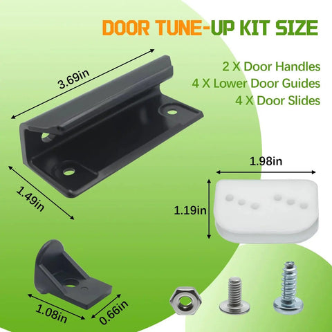 Door Tune Up Kit For Arrow DK100 A Sliding Shed Doors Replacement Parts In Black Includes 2 Handles 4 Lower Guides 4 Door Slides And Screws And Nuts