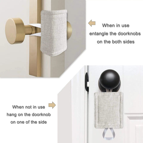 Quiet Door Closer Cushion Pack Of 3 For Nursery And Baby Rooms, Soft Padded Door Latch Cover installed on door handle