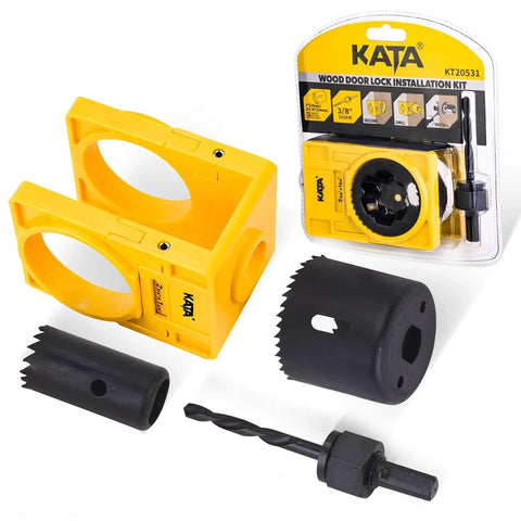 1-3/8" - 1-3/4" Door Lock Installation Kit for Wooden Doors with Guide Template and Hole Saw