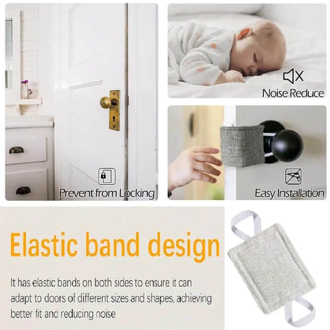 Door Slamming Noise Stopper Cushion For Quiet Doors, Elastic Sides Fit Most Door Sizes, Door Silencer Pad Prevents Slams image