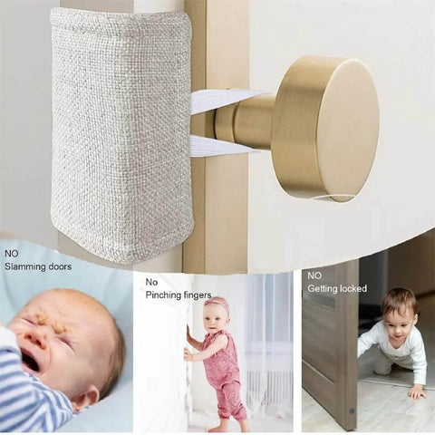 Door Slamming Noise Stopper Cushion For Quiet Doors, Elastic Sides Fit Most Door Sizes, Door Silencer Pad Prevents Slams installed