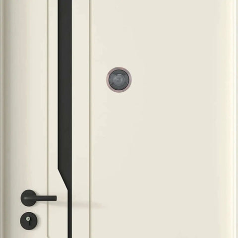 Heavy Duty 200 Degree Door Peephole Viewer with Rotating Privacy Cover in brushed antique copper on an exterior door