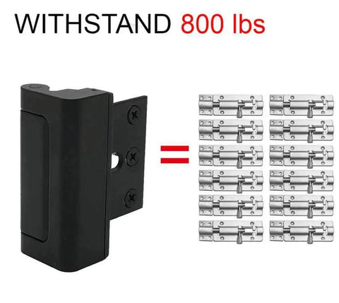 Two Pack Door Reinforcement Locks add security by reinforcing entry doors against forced openings, withstand up to 800 lbs, are childproof