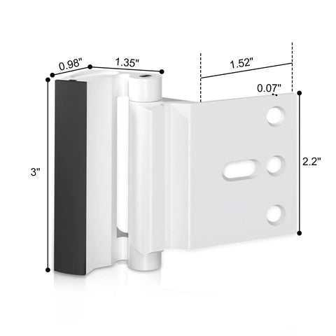 Door Reinforcement Lock With 800 Lbs Of Force Resistance White Alloy Door Lock For Kids Safety Easy To Install Prevents Unauthorized Entry