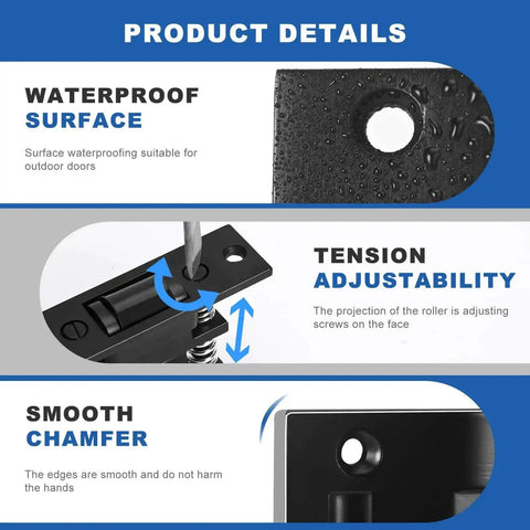2 Pack Heavy Duty Door Roller Catch With Strike Plate, Silent Drive In Ball Catch, Adjustable Solid Zinc features