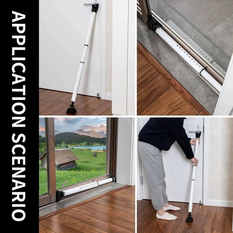 Door Security Bar Adjustable Door Stoppers Sliding Glass Door Security Bar 2 in 1 Heavy Duty Door Jammer for Home, Apartment, Travel
