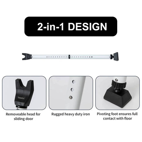 Door Security Bar Adjustable Door Stoppers Sliding Glass Door Security Bar 2 in 1 Heavy Duty Door Jammer components and design.