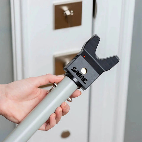 Adjustable Door Security Bar With Vibration Detecting Alarm And 115 Decibel Siren That Emits Up To 1100 Feet for hinged doors