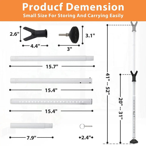 Product dimensions for Door Security Bar And Sliding Patio Door Lock Jammer For Patio Doors Windows And Apartments Removable White Security Bar 2 Pack For Home Hotel Room And Travel Adds Extra Protection And Time To Respond.