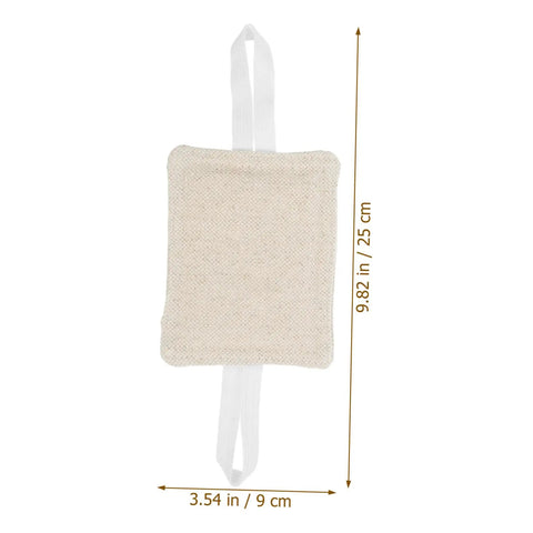 9 Piece Door Silencers No Drill Door Slam Stoppers For Nursery, beige fabric cover with white straps, dimensions shown