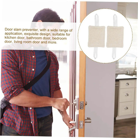 Man installing Nine Piece Door Silencers Noise Reduction Cushions For Doors Easy Install No Drill Latch Covers For Rooms And Quiet Spaces