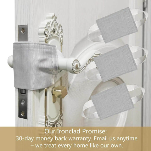 Door Silencer Kit With Baby Proof Latch Covers And Soft Close Cushions That Stops Slams And Accidental Locking, 3 Pack Light Gray