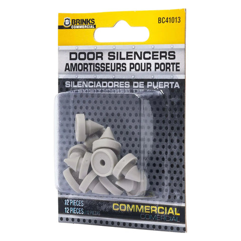 Packaging of Heavy Duty Commercial Door Silencer Kit For Metal Frames Replacement Absorbs Shock And Cuts Noise 12 Pack