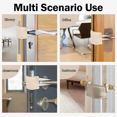 Soft door silencers reduce slams and noise for nurseries, babies, pets and light sleepers, featuring a durable double-layer polyester design