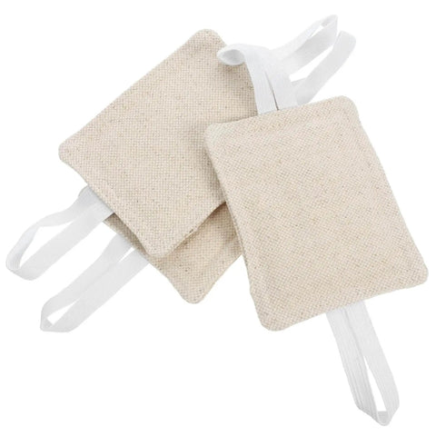 Three beige cotton door damper and slam silencer set reduces noise, prevents slams, protects walls and fingers with strap handle visible.