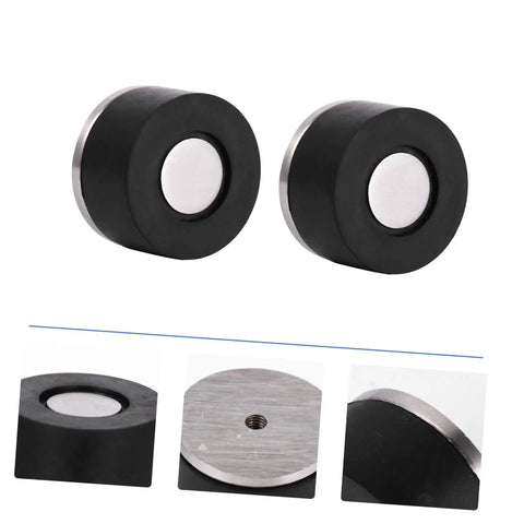Two piece door silencer set cushions door impact, protects walls and hardwood floors, prevents knob damage with no drilling, easy install