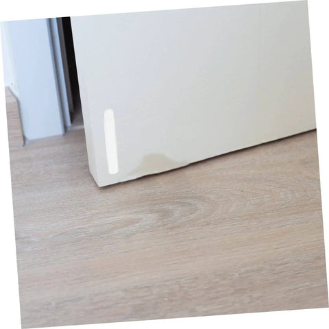 12 Pcs Door Slam Silencer Silicone Cabinet Door Bumpers Adhesive Closers Wall Protectors installed on a white door