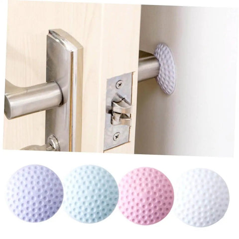 Door with 4 Piece Thickening Door Slam Silencer Wall Mount Mute Door Stopper Wall Crash Pad Protector in assorted colors visible
