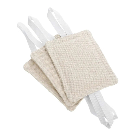 Three door slam stoppers provide quiet, damage-free openings with tool-free installation shown as fabric door cushions with straps