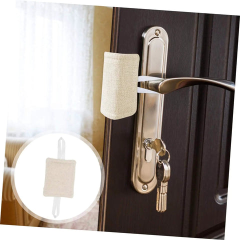 Nine Piece Door Slam Stopper No Drill Silencers For Doors Heavy Duty Closers Easy Tool Free Installation Quiet Door Noise Reduction For Home And Office Use Pack Of 9 installed on a door handle