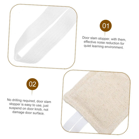 Close-up of Three Pack Door Slam Stoppers Silencers for Doors Prevent Slamming with Easy No Drill Installation Attach to Door Knobs