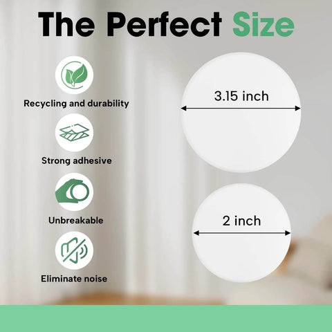 Durable 2 inch door stoppers with cushioned, self adhesive wall protectors guard walls and knobs, absorb impact, reduce noise