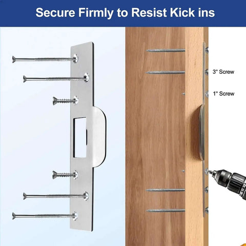 Installation of Extra Long 7 Inch Door Strike Plate Heavy Duty Reinforced Latch Patch for Damaged Jamb and Worn Frames Satin Nickel Finish