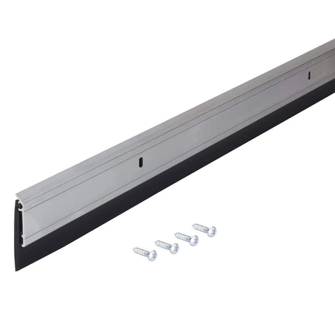 All-Season Door Sweep, Heavy Duty Aluminum, Ideal for Residential & Commercial Use, Easy Installation with Heavy Rubber Seal, 36 Inch, Silver