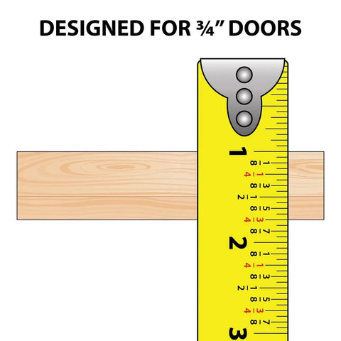 Tape measure next to 3/4 inch wood panel, highlighting suitability for 48 Inch Aluminum Sliding Door Track For Three Quarter Inch Wood Panels Mill Finish Commercial Grade Aluminum Alloy With Raw Untreated Surface Ready To Paint Or Treat Ideal For Sliding Doors In Storage Units Closets And Commercial Furniture