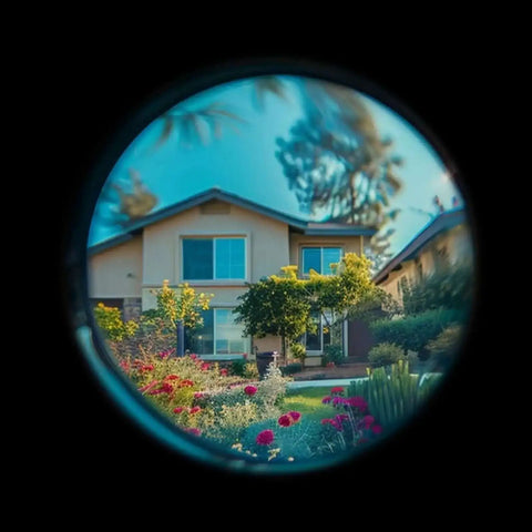 View through 4 Pack 220 Degree Door Viewers Peep Holes For Front Doors With Large HD Lens