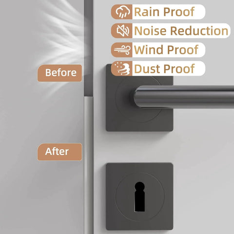 118” Wedge-Shape Foam Window Weather Stripping Door Seal Strip on door, showing rain, noise, wind, dust proofing effects, installed view
