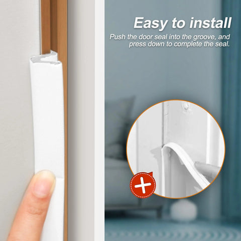 Pluden 40FT door weather stripping seal, white kerf front exterior door insulation kit with 4 corner seals