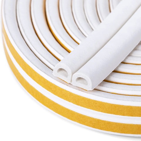 CloudBuyer white foam weather stripping roll with self-adhesive backing for doors and windows