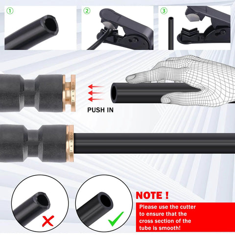 31 Piece DOT Air Brake Line Fittings Kit With One Quarter Inch And Three Eighths Inch Quick Connect Fittings push-to-connect tutorial