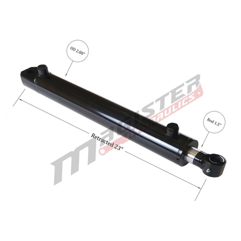 ✝️ Double Acting Hydraulic Cylinder - Tang Universal Hydraulic Cylinder 2.5" Bore, 14 inch Stroke Tang Style (2.5x14)