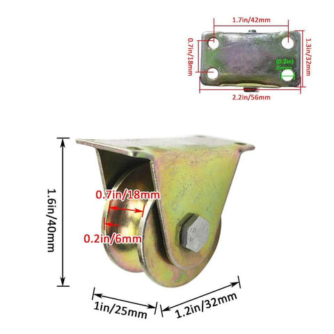 Pulley, Pulley Wheel, 2pc Heavy Duty Rigid Wheels, Sheave Round Tube Directional Track Wheel, Double Bearing, for Industrial Machines