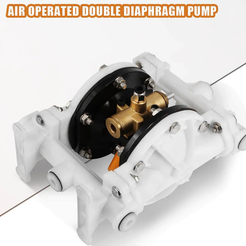 GCCSJ Air Operated Heavy Duty Double Diaphragm Transfer Pump 1/2" Inlet and Outlet, 13GPM, 100 PSI Max, side view