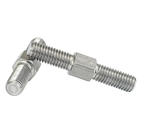 Double End Thread Rod Set 304 Stainless Steel Left Right Hand Threads M4 To M16, close-up view of threaded ends and hex nuts.