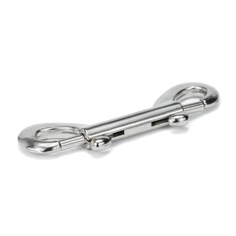 Double Ended Bolt Snap Trigger Clips Spring Loaded Quick Release 4 Inch 10cm 20 Pack Versatile, metal clip on white background.