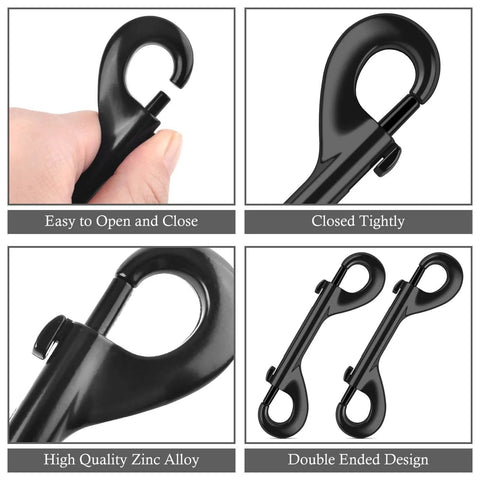 Extra Large 4.7 Inch Double Ended Bolt Snap Hooks With 220 Lb Load Capacity Made From Zinc Alloy Heavy Duty Clips Versatile For Dog Leashes Water Buckets Horse Feed Hammocks 2 Pack