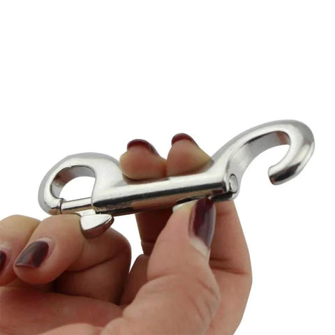 Double Ended Snap Hooks 3.5 Inch Nickel Plated Steel One Handed Trigger Easy On Off For Key Chains Dog Leashes Horse Tack Pet Slings Buckets