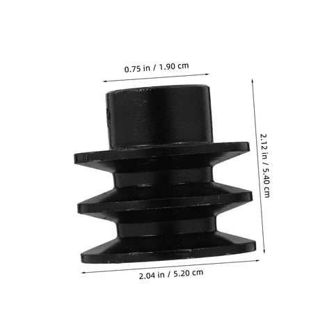 Side view of Replacement Pulley Wheel for Belt Pulleys Gas Engine Double Groove V-Belt Sheave, black cast iron, dimensions shown.