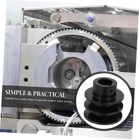 Heavy Duty Cast Double Groove Pulley Pulley Wheel Replacement for V-belt Water Pump Gas Engine Sheave Belt Simple Installation