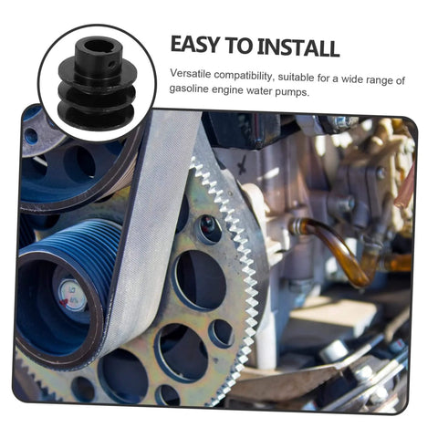 Versatile Gas Engine Belt Pulley Double Groove V-belt Sheave Replacement Pulley for Water Pump Applications shown installed