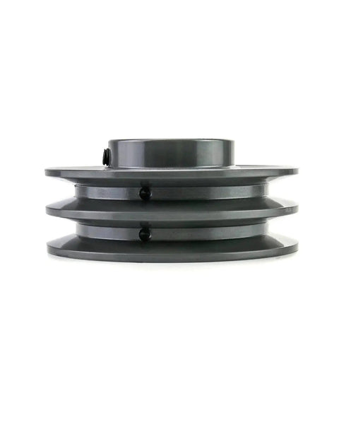 Side view of Double Groove Pulley For A Belts With 4.25 Inch OD And 1 Inch Bore AK Fixed Bore Pulley By QWORK 2AK441