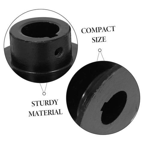 Close-up of Double Groove Pulley Replacement for V-belt Gas Engine Water Pump Pulley Easy Installation showing size and material.