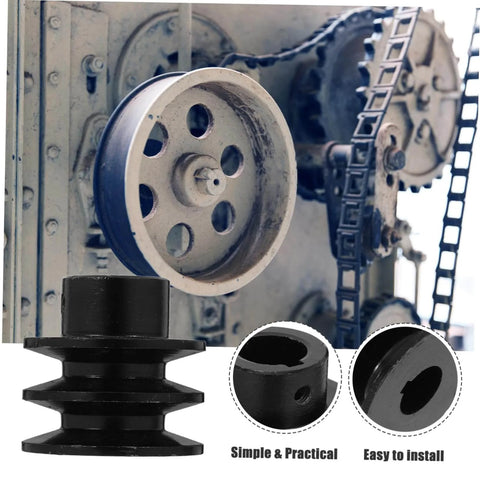 Close-up of Groove Sheave V-belt Pulley for Automotive Applications Heavy Duty Cast Construction Simple Installation for Gas Engine Water Pump