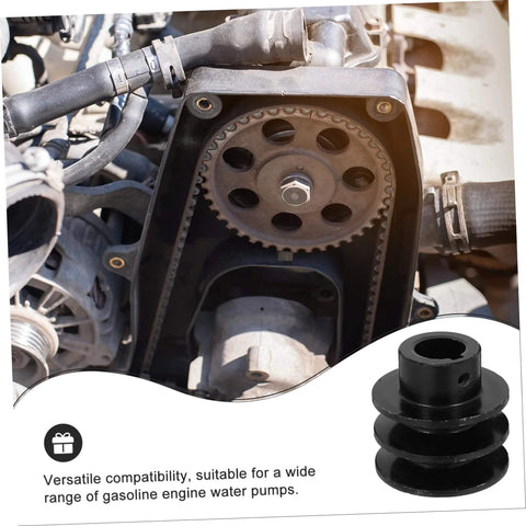 Versatile Gas Engine Belt Pulley Double Groove V-belt Sheave Replacement Pulley for Water Pump Applications shown installed